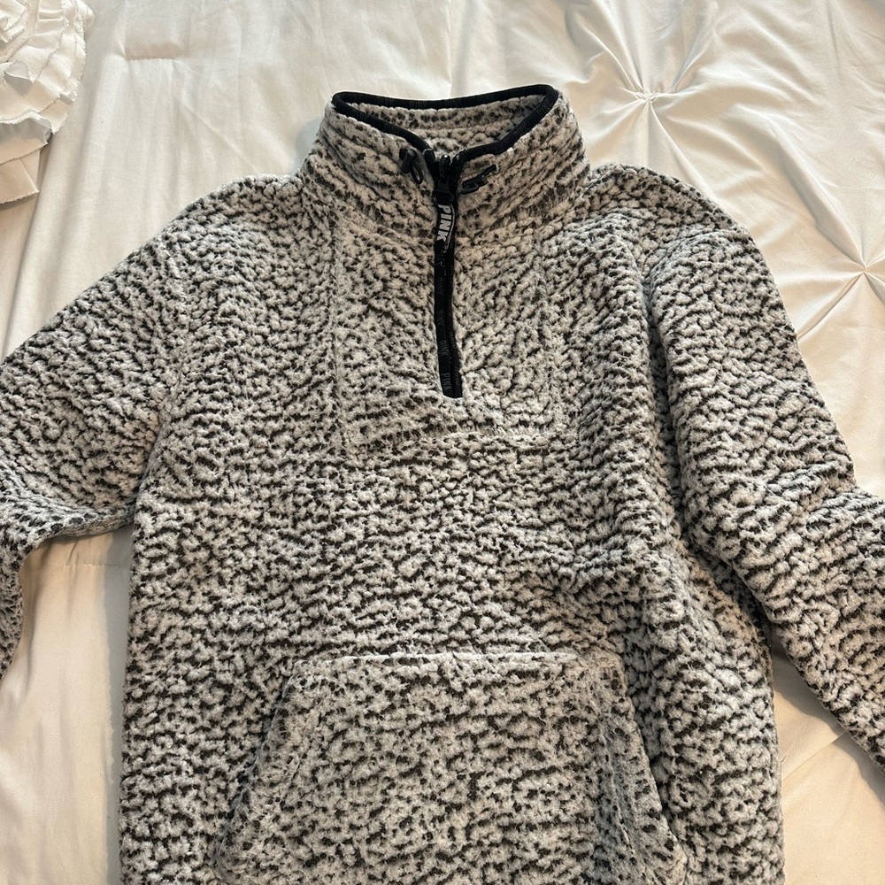 PINK Victoria's Secret Black and White Varsity Jacket